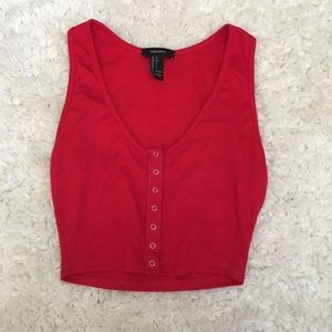Forever 21 Button Crop Top